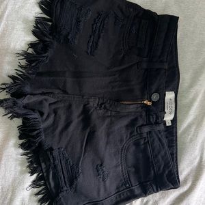 HIDDEN- black jean shorts